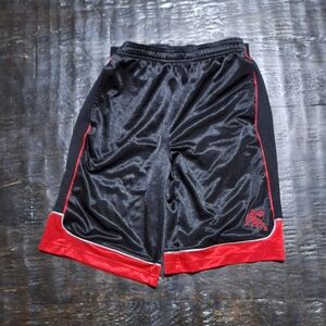 And1 Black and Red Athletic Shorts with Moisture Wicking Fabric
